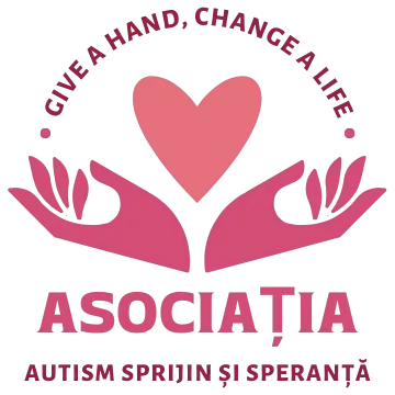 Logo-ul Asociației Autism Sprijin și Speranță: două mâini care susțin o inimă